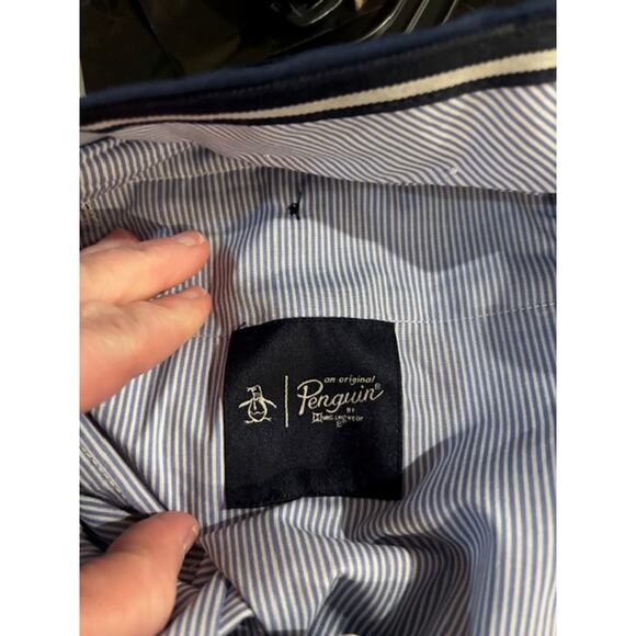 Original Penguin Dress Pants Flat Front Trousers Wool Blend Blue 30X32 New - Picture 4 of 7